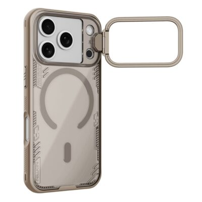 NILLKIN Iceblade CamProp For iPhone 17 Pro Magnetic Case Clear Lens Lid Kickstand Phone Cover Gold iPhone 17 Pro by The Case Factory