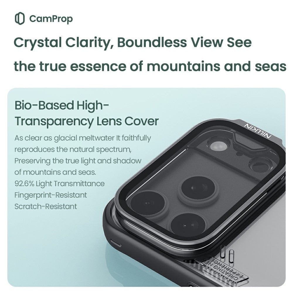 NILLKIN Iceblade CamProp For iPhone 17 Pro Case Clear Lens Lid Kickstand Phone Cover by The Case Factory