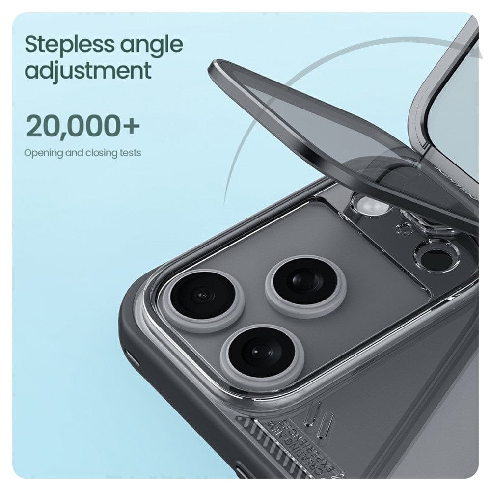 NILLKIN Iceblade CamProp For iPhone 17 Pro Case Clear Lens Lid Kickstand Phone Cover by The Case Factory
