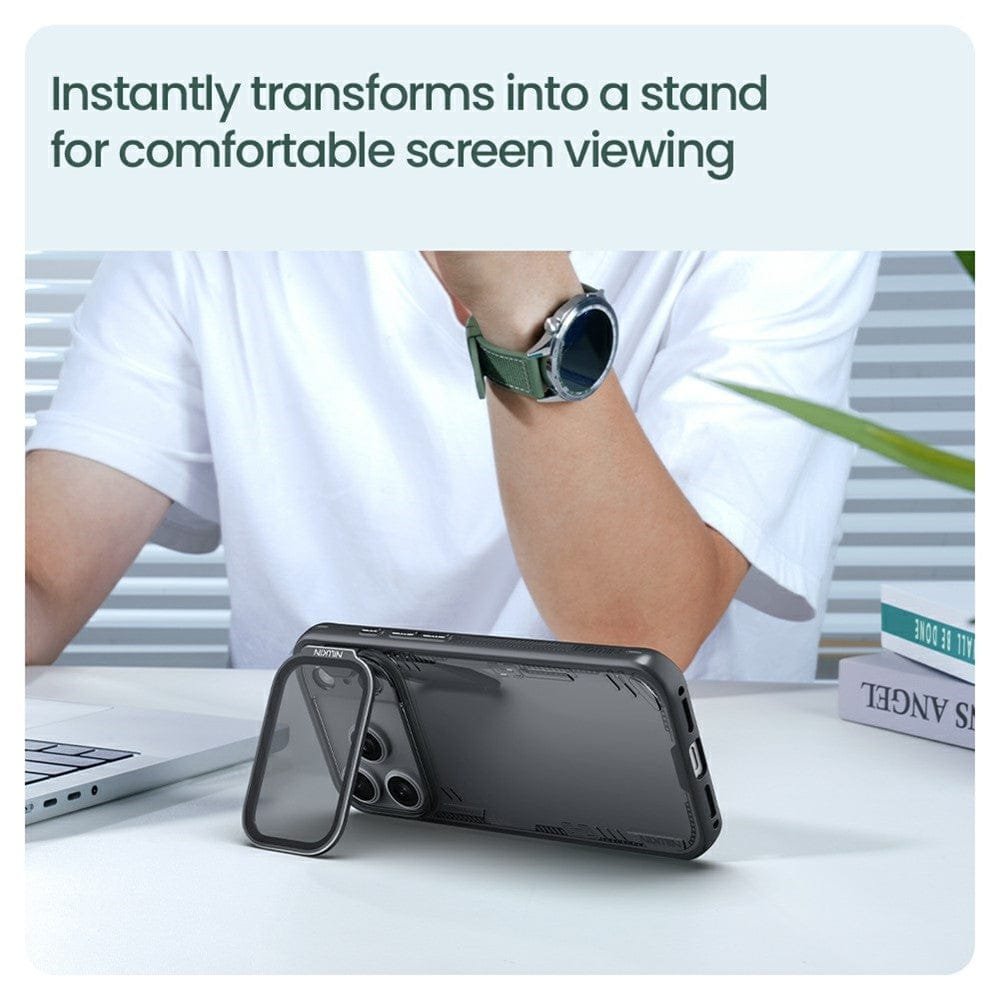 NILLKIN Iceblade CamProp For iPhone 17 Pro Case Clear Lens Lid Kickstand Phone Cover by The Case Factory