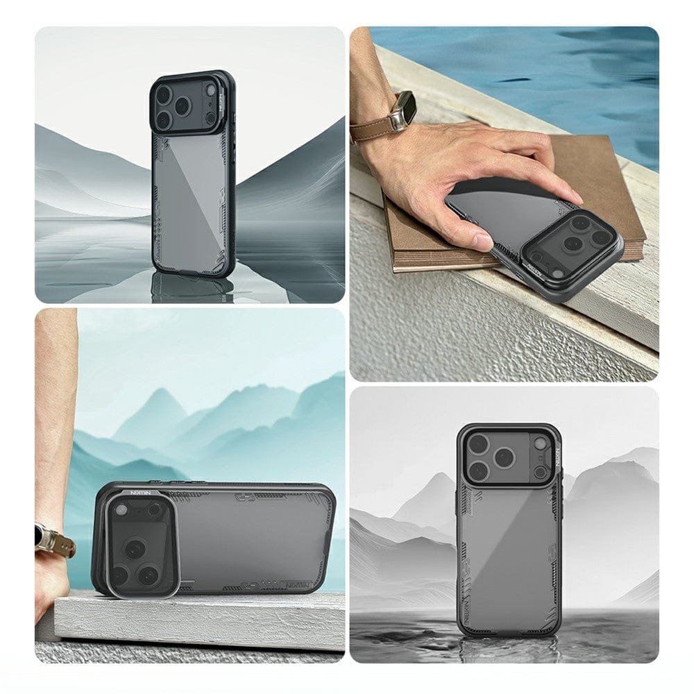 NILLKIN Iceblade CamProp For iPhone 17 Pro Case Clear Lens Lid Kickstand Phone Cover by The Case Factory