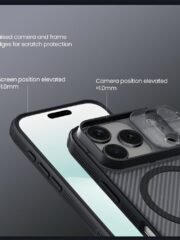 NILLKIN Camshield Pro Magnetic Series For iPhone 17 Pro Max Case Clear Black Phone Cover with Camera Slider by The Case Factory