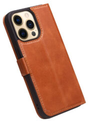 QIALINO For iPhone 14 Pro Case Drop-Proof Business Style Genuine Leather Wallet Magnetic Closure Phone Cover by The Case Factory