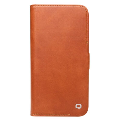QIALINO For iPhone 14 Plus Case Drop-Proof Business Style Genuine Leather Wallet Magnetic Closure Phone Cover by The Case Factory