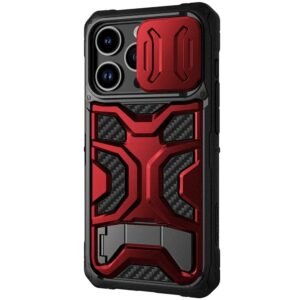 NILLKIN Phone Case Kickstand for iPhone 14 Pro Adventurer Pro Anti-fall Phone Cover with Slide Camera Cover Support Wireless Charging Red iPhone 14 by The Case Factory
