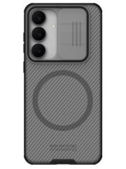 NILLKIN Camshield Pro Magnetic Series For Samsung Galaxy S25 FE Case TPU-PC Clear Black Phone Cover with Camera Slider As Shown Samsung Galaxy S25 FE by The Case Factory