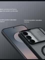 NILLKIN Camshield Pro Magnetic Series For Samsung Galaxy S25 FE Case TPU-PC Clear Black Phone Cover with Camera Slider by The Case Factory