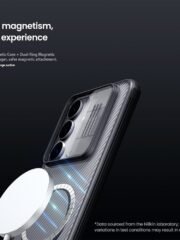 NILLKIN Camshield Pro Magnetic Series For Samsung Galaxy S25 FE Case TPU-PC Clear Black Phone Cover with Camera Slider by The Case Factory