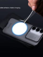 NILLKIN Camshield Pro Magnetic Series For Samsung Galaxy S25 FE Case TPU-PC Clear Black Phone Cover with Camera Slider by The Case Factory