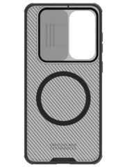 NILLKIN Camshield Pro Magnetic Series For Samsung Galaxy S25 FE Case TPU-PC Clear Black Phone Cover with Camera Slider by The Case Factory