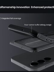 NILLKIN Camshield Pro Magnetic Series For Samsung Galaxy S25 FE Case TPU-PC Clear Black Phone Cover with Camera Slider by The Case Factory