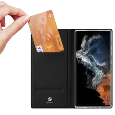 DUX DUCIS Skin Pro Series for Samsung Galaxy S23 Ultra Case Leather Card Holder Flip Stand Phone Cover with Card Slots by The Case Factory