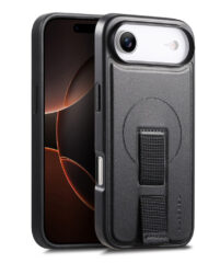 CASENEO For iPhone Air Magnetic Case Wristband Leather Shockproof Phone Cover Black iPhone Air by The Case Factory