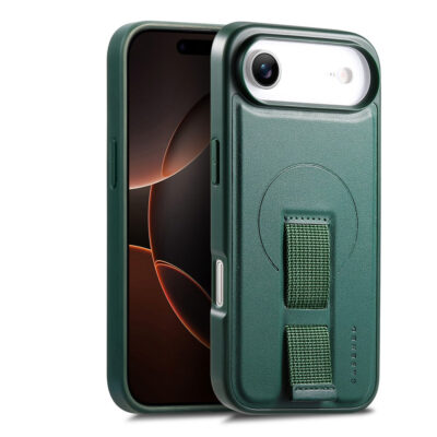 CASENEO For iPhone Air Magnetic Case Wristband Leather Shockproof Phone Cover Green iPhone Air by The Case Factory