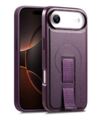 CASENEO For iPhone Air Magnetic Case Wristband Leather Shockproof Phone Cover Purple iPhone Air by The Case Factory