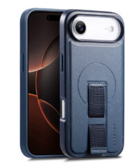 CASENEO For iPhone Air Magnetic Case Wristband Leather Shockproof Phone Cover Blue iPhone Air by The Case Factory