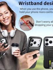 CASENEO For iPhone 17 Pro Magnetic Case RFID Blocking Wallet Detachable Leather Phone Cover with Wristband by The Case Factory