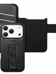CASENEO For iPhone 17 Pro Magnetic Case RFID Blocking Wallet Detachable Leather Phone Cover with Wristband by The Case Factory