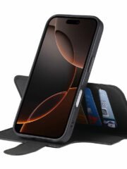 CASENEO For iPhone 17 Pro Magnetic Case RFID Blocking Wallet Detachable Leather Phone Cover with Wristband by The Case Factory