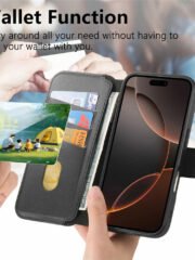 CASENEO For iPhone 17 Pro Max Magnetic Case RFID Blocking Wallet Detachable Leather Phone Cover with Wristband by The Case Factory