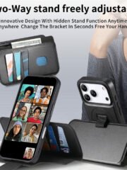 CASENEO For iPhone 17 Pro Max Magnetic Case RFID Blocking Wallet Detachable Leather Phone Cover with Wristband by The Case Factory