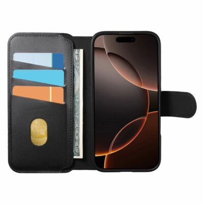 CASENEO For iPhone 17 Pro Max Magnetic Case RFID Blocking Wallet Detachable Leather Phone Cover with Wristband by The Case Factory