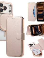 CASENEO For iPhone 17 Pro Max Case Compatible with MagSafe Detachable Leather Phone Cover with Lens Film Rose Gold iPhone 17 Pro Max by The Case Factory
