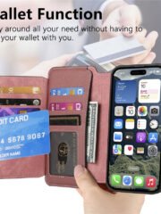 CASENEO For iPhone 17 Case Magnetic Detachable Zipper Wallet Leather Flip Phone Cover by The Case Factory