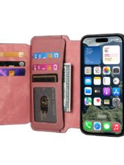 CASENEO For iPhone 17 Case Magnetic Detachable Zipper Wallet Leather Flip Phone Cover by The Case Factory