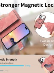 CASENEO For iPhone 17 Pro Case Magnetic Detachable Zipper Wallet Leather Flip Phone Cover by The Case Factory