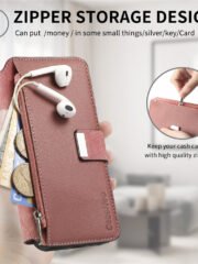 CASENEO For iPhone 17 Pro Case Magnetic Detachable Zipper Wallet Leather Flip Phone Cover by The Case Factory