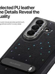 DUX DUCIS STEX Series For Samsung Galaxy Z Fold7 Case Kickstand Star Pattern Leather Back Cover with Tempered Glass Film by The Case Factory