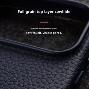 MELKCO For iPhone 17 Magnetic Case Genuine Cow Leather Phone Cover with Metal Keys / AI Button by The Case Factory