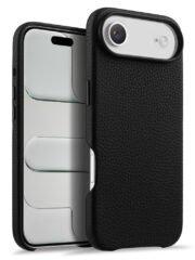 MELKCO For iPhone Air Magnetic Case Genuine Cow Leather Phone Cover with Metal Keys / AI Button by The Case Factory