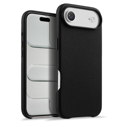 MELKCO For iPhone Air Magnetic Case Genuine Cow Leather Phone Cover with Metal Keys / AI Button by The Case Factory