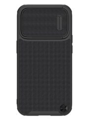 NILLKIN for iPhone 14 Pro Max Texture Protective Phone Case with Camera Slide Protector Support Magnetic Wireless Charging Black iPhone 14 Pro Max by The Case Factory