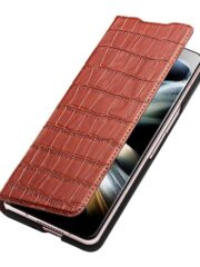 QIALINO for Samsung Galaxy Z Fold4 Case Crocodile Texture Cowhide Leather Flip Phone Cover by The Case Factory