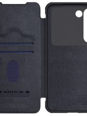 NILLKIN Qin Pro Series for Samsung Galaxy S23+ Leather Phone Case Card Holder Folio Flip Cover with Slide Lens Protector by The Case Factory