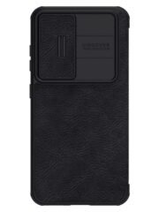 NILLKIN Qin Pro Series for Samsung Galaxy S23+ Leather Phone Case Card Holder Folio Flip Cover with Slide Lens Protector by The Case Factory