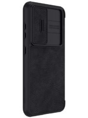 NILLKIN Qin Pro Series for Samsung Galaxy S23+ Leather Phone Case Card Holder Folio Flip Cover with Slide Lens Protector by The Case Factory