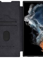 NILLKIN Qin Pro Series for Samsung Galaxy S23 Ultra Leather Card Holder Protective Case Slide Lens Protection Phone Cover by The Case Factory