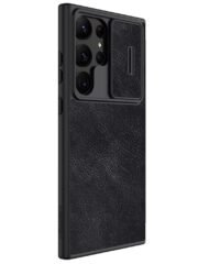 NILLKIN Qin Pro Series for Samsung Galaxy S23 Ultra Leather Card Holder Protective Case Slide Lens Protection Phone Cover by The Case Factory