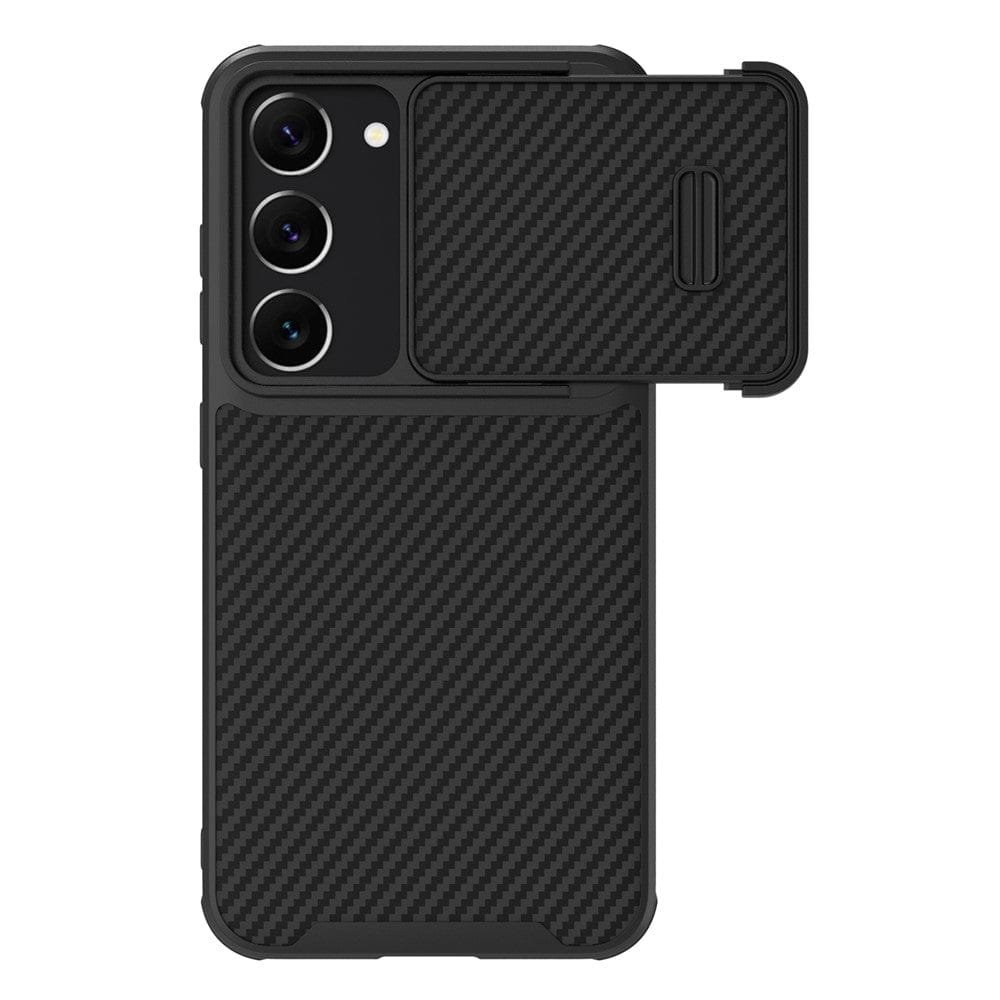NILLKIN For Samsung Galaxy S23+ Carbon Fiber Anti-drop Phone Cover PC-TPU Case with Slide Camera Protection As Shown Samsung Galaxy S23+ by The Case Factory