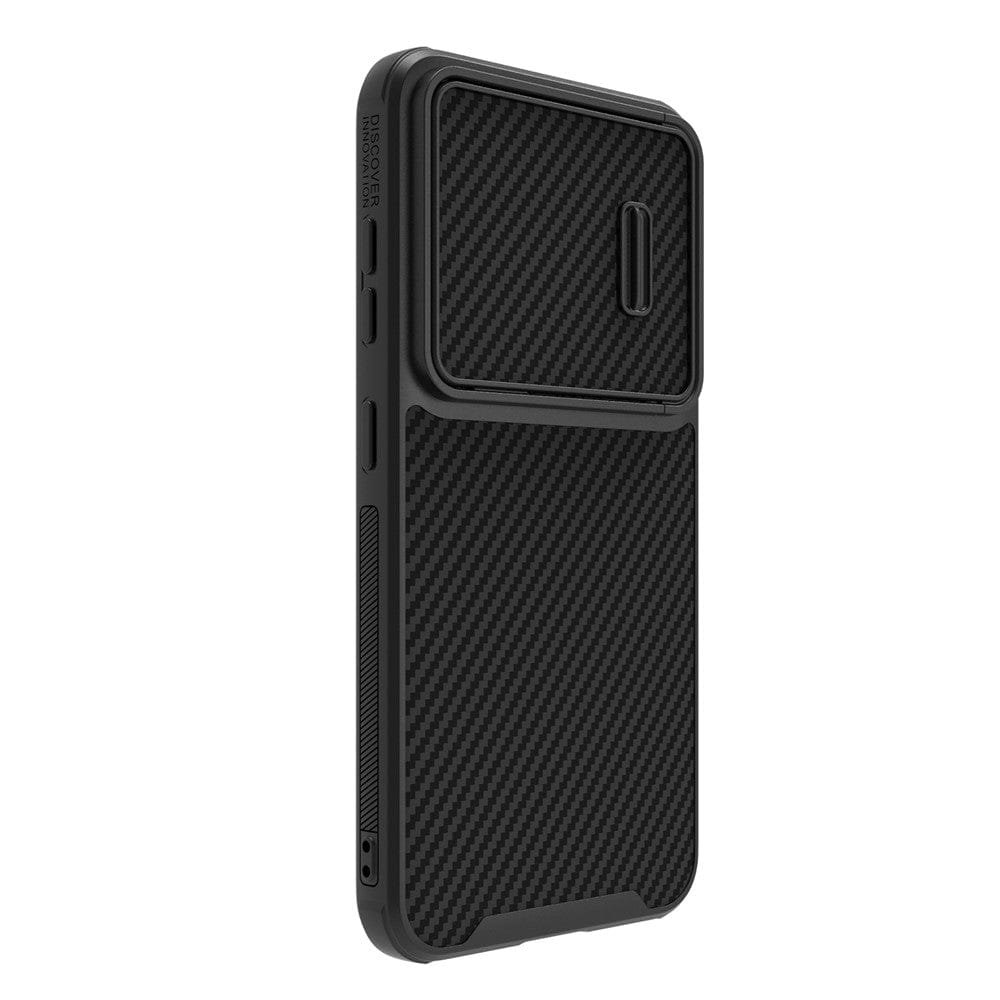 NILLKIN For Samsung Galaxy S23+ Carbon Fiber Anti-drop Phone Cover PC-TPU Case with Slide Camera Protection by The Case Factory