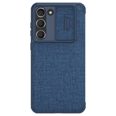 NILLKIN Qin Pro Series Shockproof Case for Samsung Galaxy S23 Slide Lens Protection Phone Cover with Card Slots Blue Samsung Galaxy S23 by The Case Factory