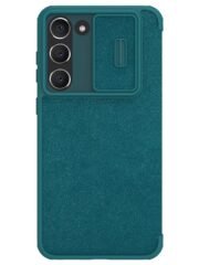 NILLKIN Qin Pro Series for Samsung Galaxy S23+ Anti-scratch Phone Cover Card Holder Mobile Phone Case with Sliding Lens Cover Green Samsung Galaxy S23+ by The Case Factory