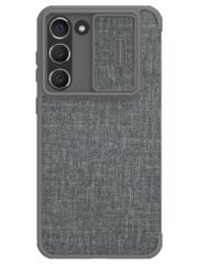 NILLKIN Qin Pro Series for Samsung Galaxy S23+ Anti-scratch Phone Cover Card Holder Mobile Phone Case with Sliding Lens Cover Grey Samsung Galaxy S23+ by The Case Factory