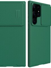 NILLKIN CamShield S Series for Samsung Galaxy S23 Ultra PC-TPU Phone Case Slide Lens Protection Drop-proof Cover Green Samsung Galaxy S23 Ultra by The Case Factory