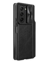 NILLKIN Qin Pro Series for Samsung Galaxy Z Fold5 Leather Case Slide Camera Protection Phone Cover with Pen Slot by The Case Factory