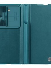 NILLKIN Qin Pro Series for Samsung Galaxy Z Fold5 Leather Case Slide Camera Protection Phone Cover with Pen Slot Green Samsung Galaxy Z Fold5 by The Case Factory